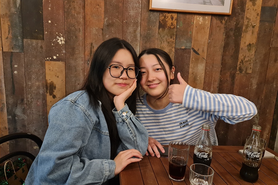 Fiona and Aoi at 2024 farewell dinner.