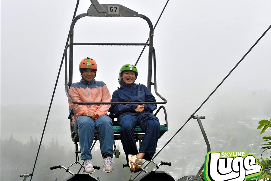Going up on the Luge chairlift.