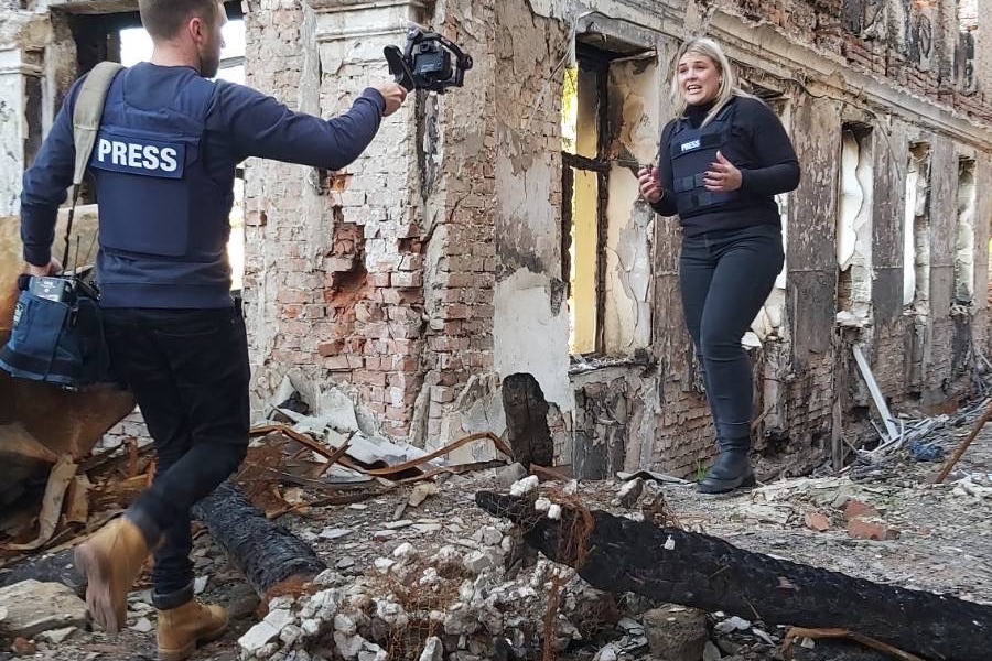 Kharkiv. High School bombing, 2022