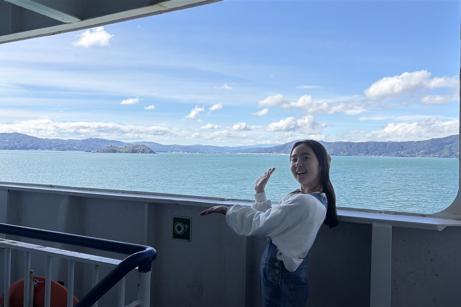 Kokona on the Interislander Ferry